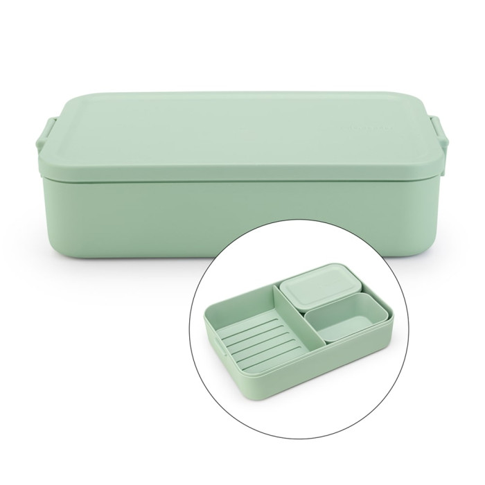 Кутия за обяд Brabantia Make&Take 2L, Jade Green, с разделители Кутия за обяд Brabantia Make&Take 2L, Jade Green, с разделители - Кухня