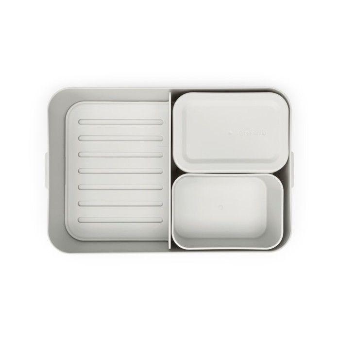 Кутия за обяд Brabantia Make&Take 2L, Light Grey, с разделители Кутия за обяд Brabantia Make&Take 2L, Light Grey, с разделители - Кухня