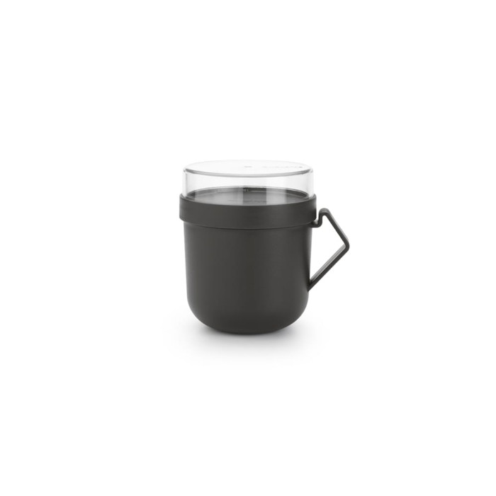 Чаша с капак Brabantia Make&Take 600ml, Dark Grey Чаша с капак Brabantia Make&Take 600ml, Dark Grey - Кухня