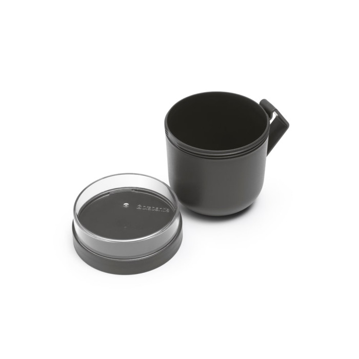 Чаша с капак Brabantia Make&Take 600ml, Dark Grey Чаша с капак Brabantia Make&Take 600ml, Dark Grey - Кухня