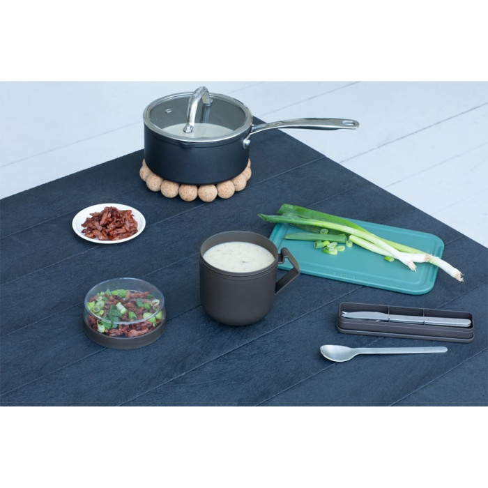 Чаша с капак Brabantia Make&Take 600ml, Dark Grey Чаша с капак Brabantia Make&Take 600ml, Dark Grey - Кухня