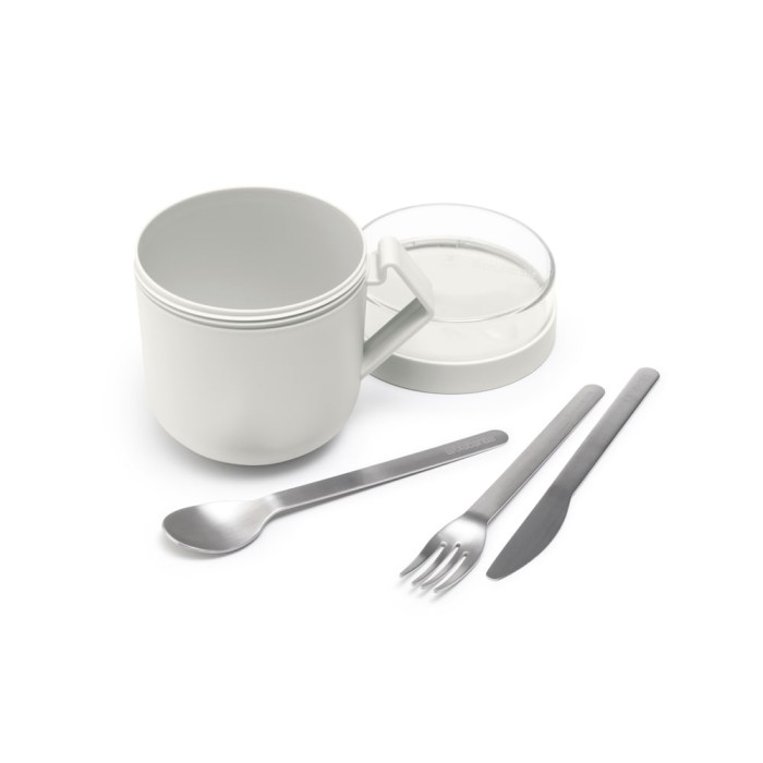 Чаша с капак Brabantia Make&Take 600ml, Light Grey Чаша с капак Brabantia Make&Take 600ml, Light Grey - Кухня
