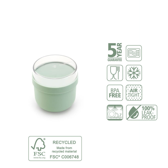 Купичка за закуска Brabantia Make&Take 500ml, Jade Green Купичка за закуска Brabantia Make&Take 500ml, Jade Green - Кухня