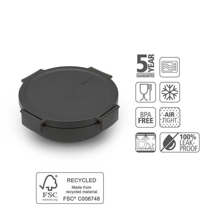 Купа за салата Brabantia Make&Take 1.3L, Dark Grey Купа за салата Brabantia Make&Take 1.3L, Dark Grey - Кухня