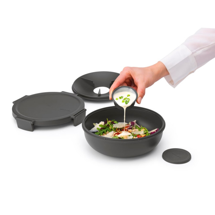 Купа за салата Brabantia Make&Take 1.3L, Dark Grey Купа за салата Brabantia Make&Take 1.3L, Dark Grey - Кухня
