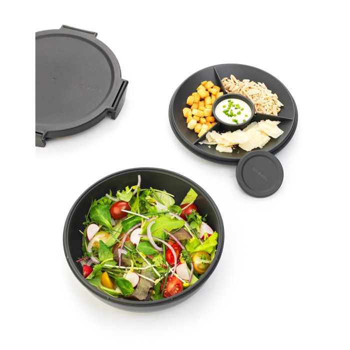 Купа за салата Brabantia Make&Take 1.3L, Dark Grey Купа за салата Brabantia Make&Take 1.3L, Dark Grey - Кухня