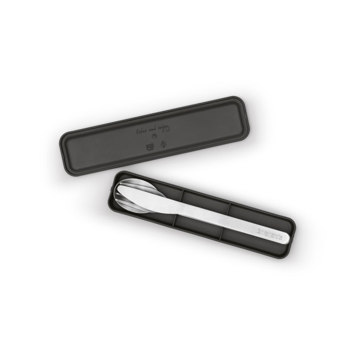 Комплект прибори за хранене Brabantia Make&Take 3 части, Dark Grey Комплект прибори за хранене Brabantia Make&Take 3 части, Dark Grey - Кухня