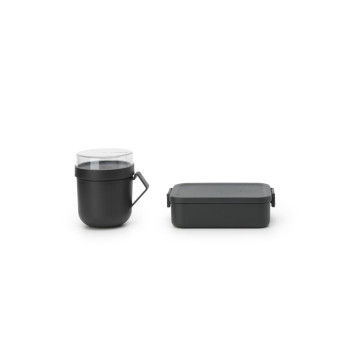 Комплект за обяд Brabantia Make&Take 2 части, Dark Grey, чаша и кутия