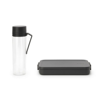 Комплект за обяд Brabantia Make&Take 2 части, Dark Grey, бутилка и кутия