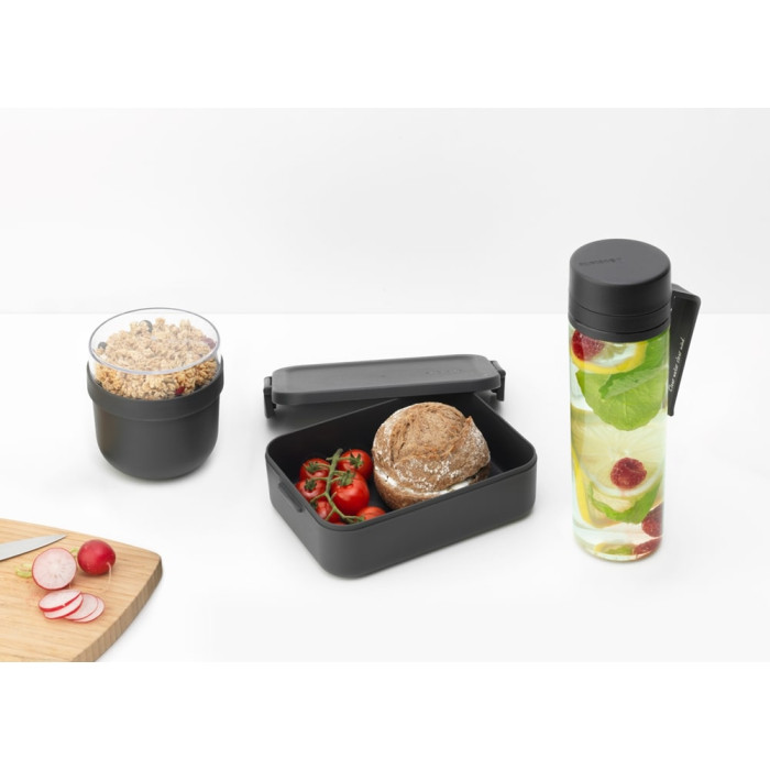 Комплект за закуска Brabantia Make&Take 3 части, Dark Grey, бутилка,купа,кутия Комплект за закуска Brabantia Make&Take 3 части, Dark Grey, бутилка,купа,кутия - Кухня