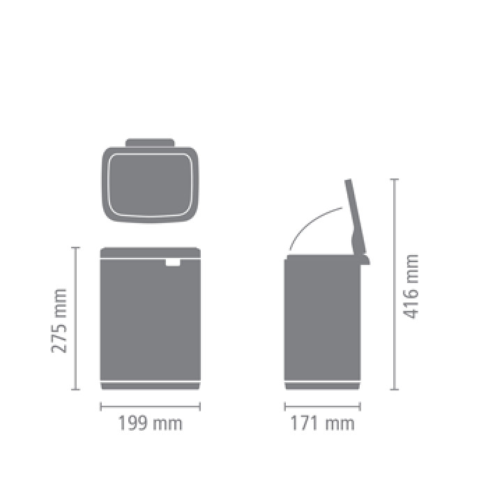 Кош за смет Brabantia Bo Small 4L, Platinum Кош за смет Brabantia Bo Small 4L, Platinum - Баня и почистване