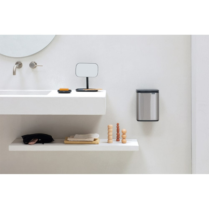 Кош за смет Brabantia Bo Small 4L, Matt Steel Fingerprint Proof Кош за смет Brabantia Bo Small 4L, Matt Steel Fingerprint Proof - Баня и почистване