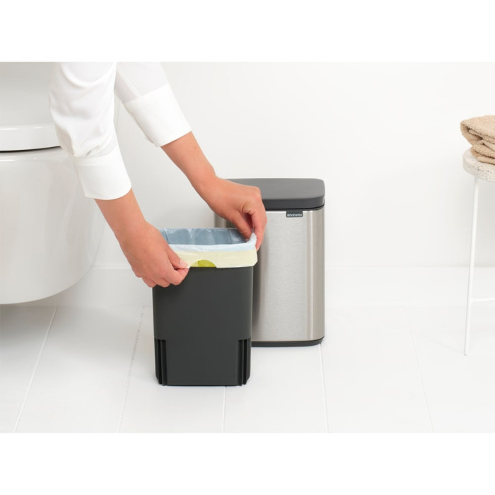 Кош за смет Brabantia Bo Small 4L, Matt Steel Fingerprint Proof Кош за смет Brabantia Bo Small 4L, Matt Steel Fingerprint Proof - Баня и почистване