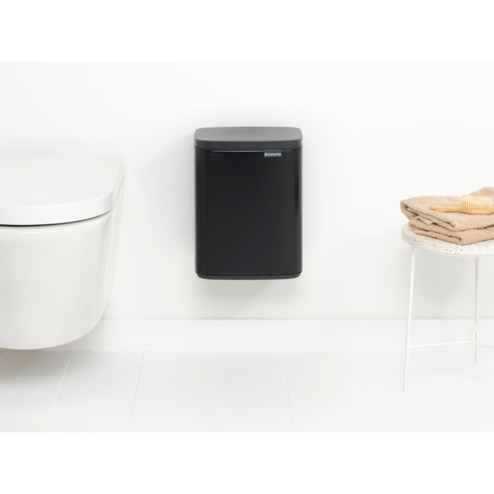 Кош за смет Brabantia Bo Small 7L, Matt Black Кош за смет Brabantia Bo Small 7L, Matt Black - Баня и почистване