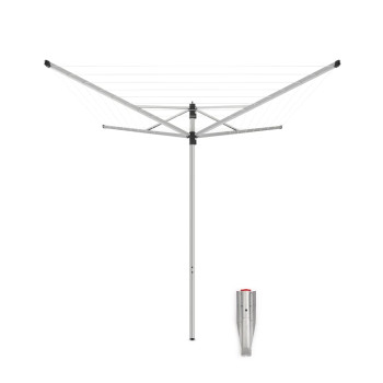 Външен простор Brabantia Lift-O-Matic SplitPole 40m, метален шип за вкопаване, Metallic Grey