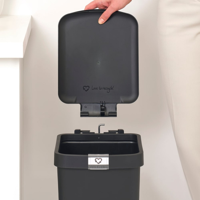 Кош за смет с педал Brabantia StepUp 16L, Dark Grey - Баня и почистване