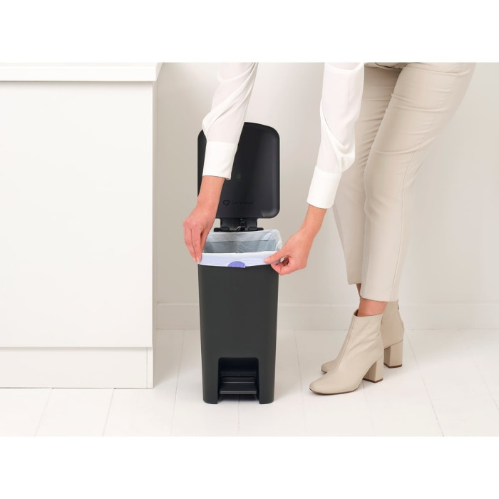 Кош за смет с педал Brabantia StepUp 16L, Dark Grey - Баня и почистване