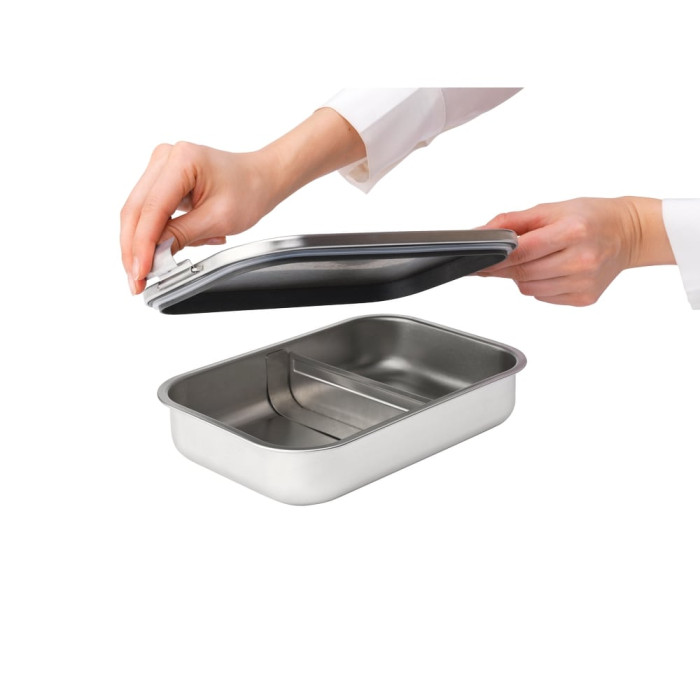 Кутия за обяд Brabantia Make&Take 2L, Matt Steel, с разделители Кутия за обяд Brabantia Make&Take 2L, Matt Steel, с разделители - Кухня