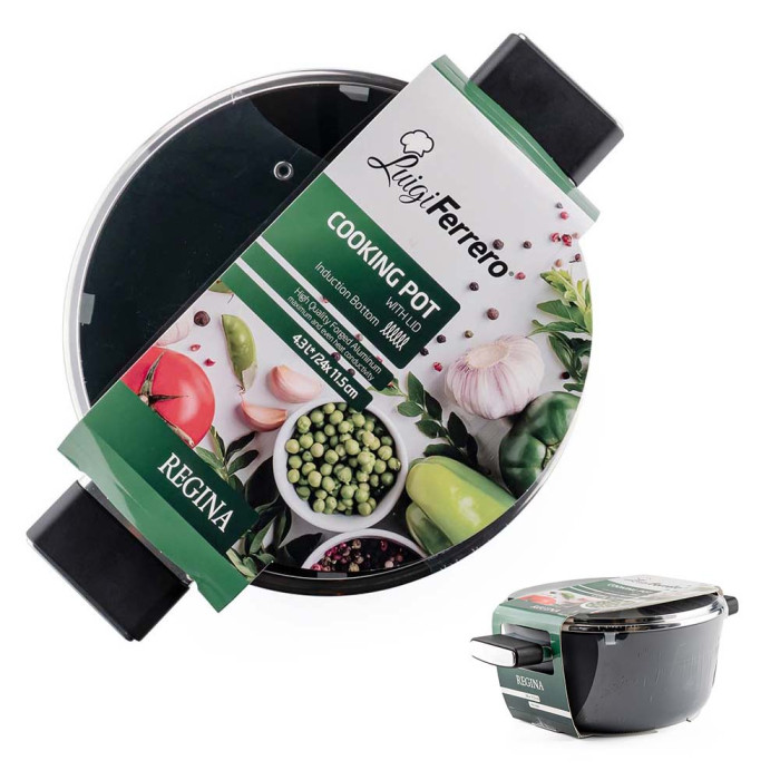 Тенджера Luigi Ferrero Regina FR-2440 24x11.5cm, 4.3L Тенджера Luigi Ferrero Regina FR-2440 24x11.5cm, 4.3L - Кухня