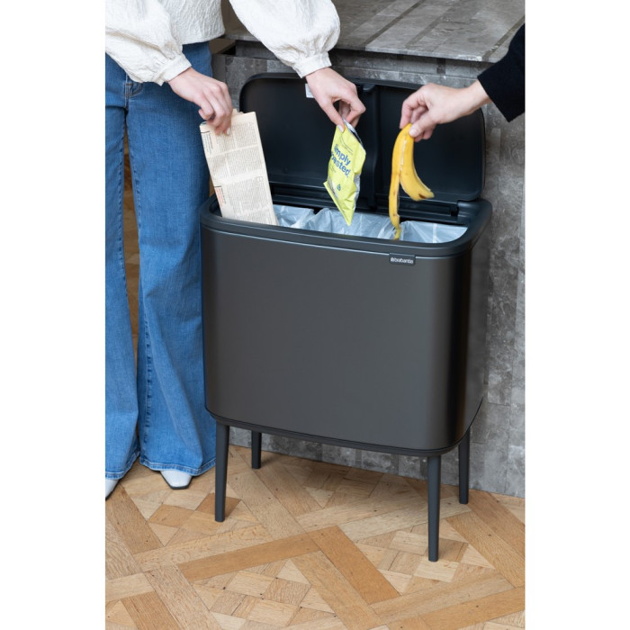 Кош за смет Brabantia Bo Touch 3x11L, Confident Grey - Баня и почистване