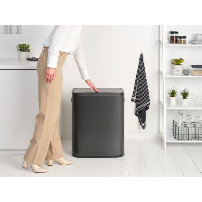 Кош за смет Brabantia Bo Touch 60L, Confident Grey - Баня и почистване