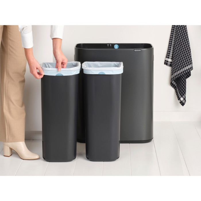 Кош за смет Brabantia Bo Touch 2x30L, Confident Grey - Баня и почистване