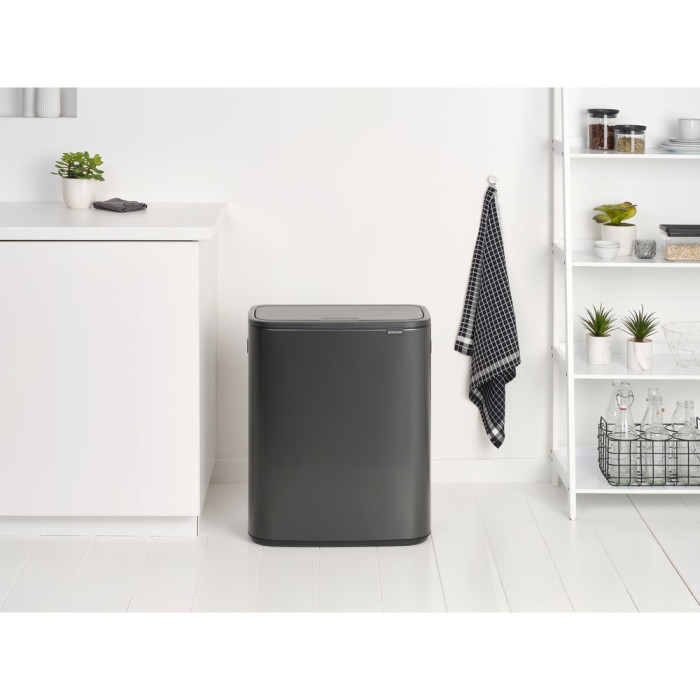 Кош за смет Brabantia Bo Touch 2x30L, Confident Grey - Баня и почистване