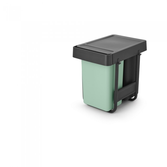Кош за смет за разделно събиране Brabantia Sort&Go 2x15L, Dark Grey & Jade Green - Баня и почистване