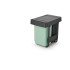 Кош за смет за разделно събиране Brabantia Sort&Go 2x15L, Dark Grey & Jade Green - Баня и почистване
