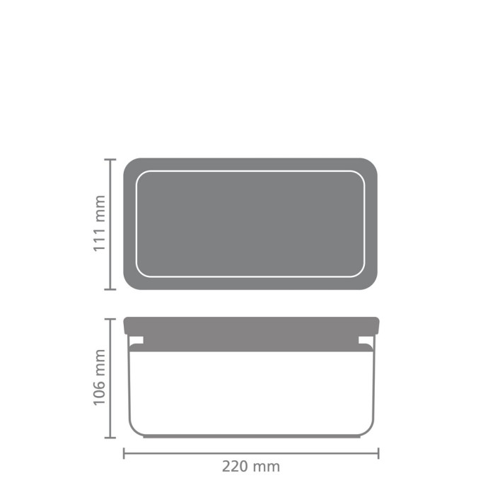 Кутия за съхранение на продукти Brabantia Tasty+ Stackable 1.5L, Dark Grey - Кухня