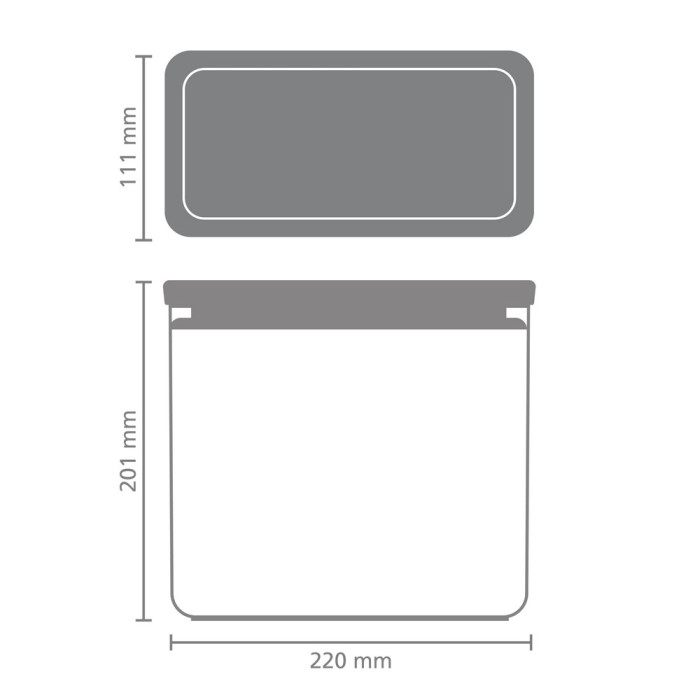 Кутия за съхранение на продукти Brabantia Tasty+ Stackable 3.5L, Dark Grey - Кухня