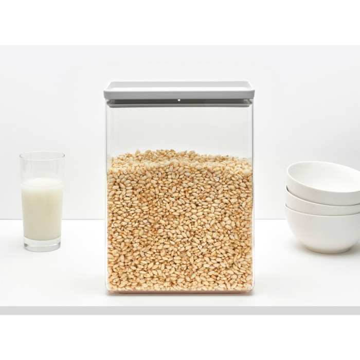 Кутия за съхранение на продукти Brabantia Tasty+ Stackable 5.4L, Light Grey - Кухня