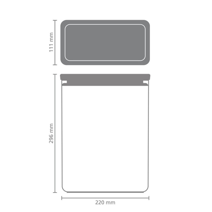 Кутия за съхранение на продукти Brabantia Tasty+ Stackable 5.4L, Light Grey - Кухня