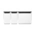 Кутии за съхранение на продукти комплект Brabantia Tasty+ Stackable 2x1.6L+1x3.5L Dark Grey Кутии за съхранение на продукти комплект Brabantia Tasty+ Stackable 2x1.6L+1x3.5L Dark Grey - Кухня