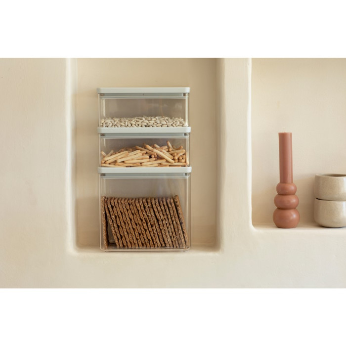Кутии за съхранение на продукти комплект Brabantia Tasty+ Stackable 2x1.5L+1x3.5L Light Grey - Кухня