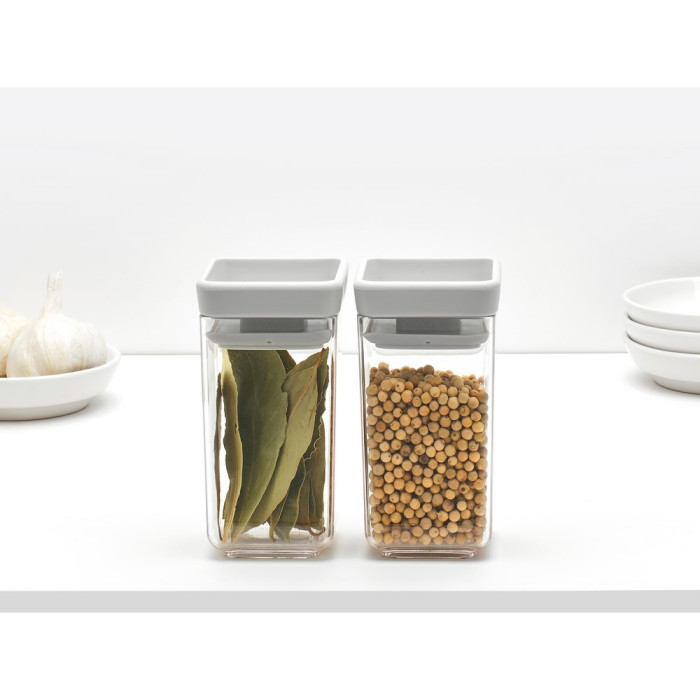 Бурканчета за съхранение на подправки комплект Brabantia Tasty+ Stackable 2x0.15L Light Grey - Кухня