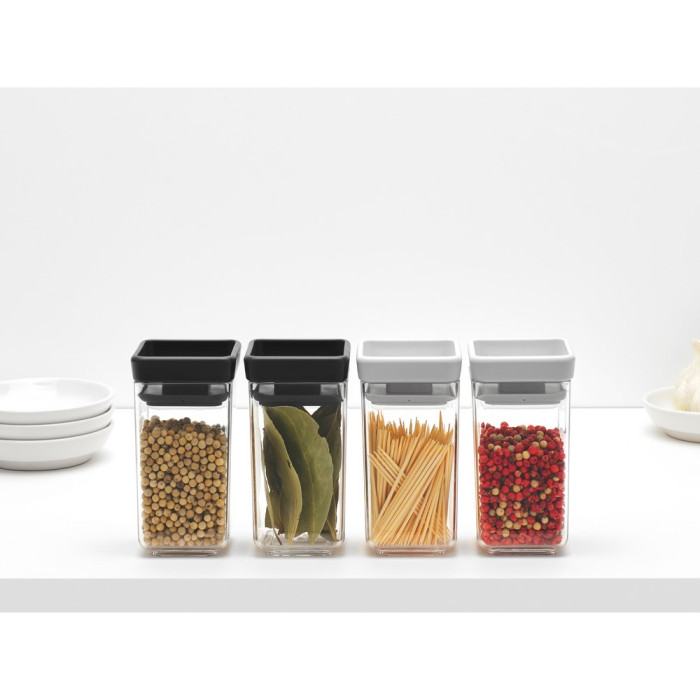 Бурканчета за съхранение на подправки комплект Brabantia Tasty+ Stackable 2x0.15L Light Grey - Кухня