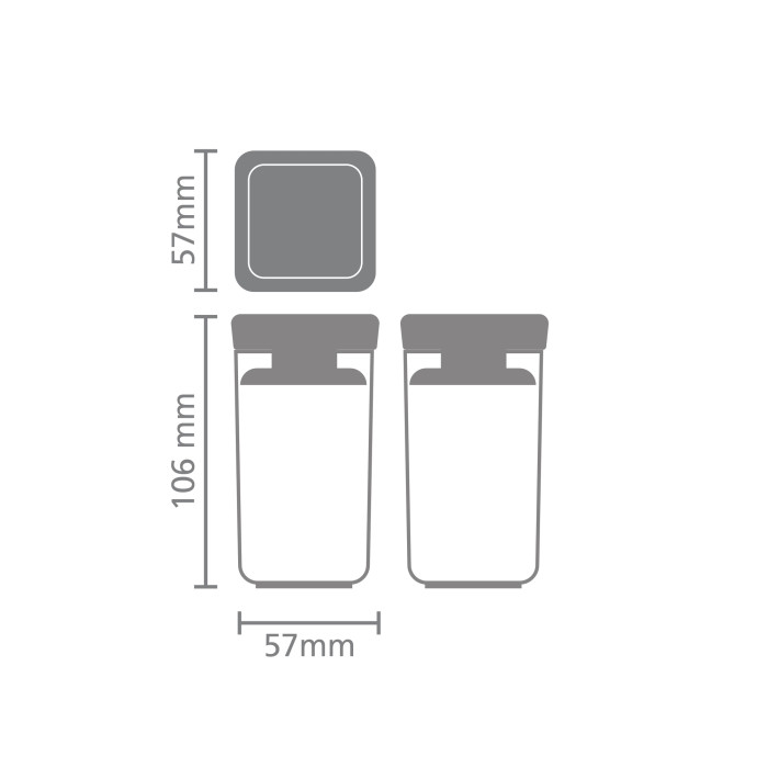 Бурканчета за съхранение на подправки комплект Brabantia Tasty+ Stackable 2x0.15L Light Grey - Кухня