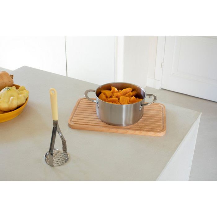 Преса за картофи Brabantia Tasty+ Vanilla Yellow, с подвит ръб за загребване - Кухня