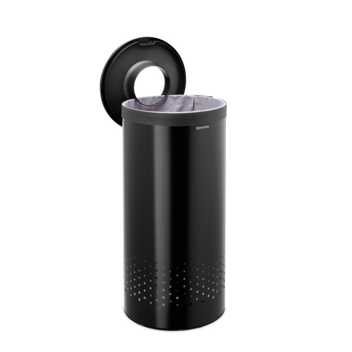 Кош за пране Brabantia 35L, Matt Black, пластмасов капак - Баня и почистване