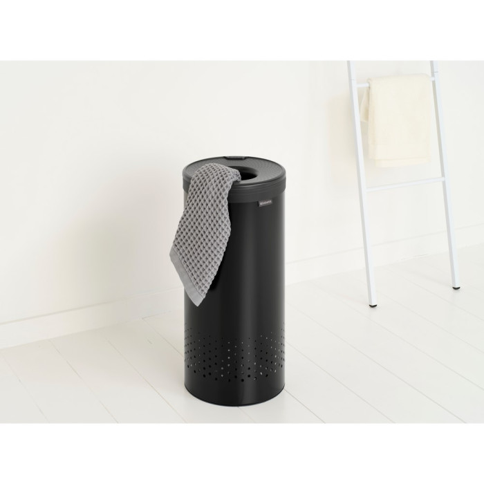 Кош за пране Brabantia 35L, Matt Black, пластмасов капак - Баня и почистване