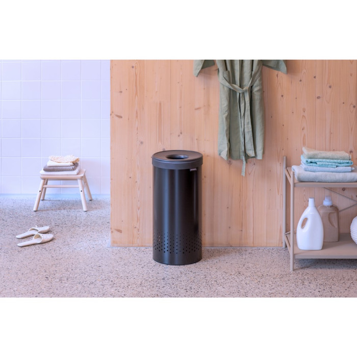 Кош за пране Brabantia 35L, Matt Black, пластмасов капак - Баня и почистване