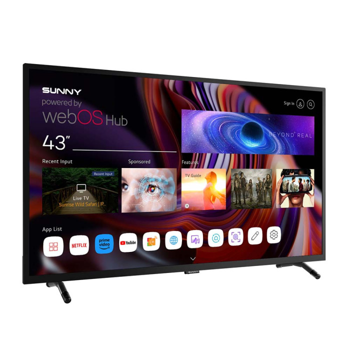 Телевизор Sunny 43" FHD SN43DIL540-0276, Smart, WebOS, Frameless, DVB-T2/C/S2, DLED Телевизор Sunny 43" FHD SN43DIL540-0276, Smart, WebOS, Frameless, DVB-T2/C/S2, DLED - Електроуреди