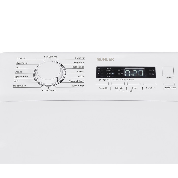 Пералня Muhler SWM712TMWC, 7kg, 1200rpm, горно зареждане Пералня Muhler SWM712TMWC, 7kg, 1200rpm, горно зареждане - Електроуреди