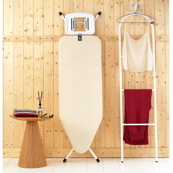 Маса за гладене Brabantia C 124x45cm с масивна поставка за ютия, Ecru - Баня и почистване