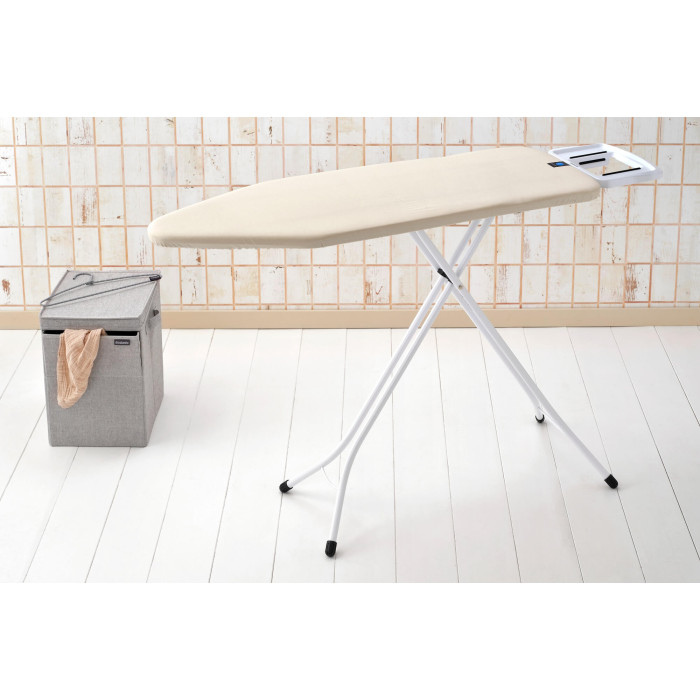 Маса за гладене Brabantia C 124x45cm с масивна поставка за ютия, Ecru - Баня и почистване