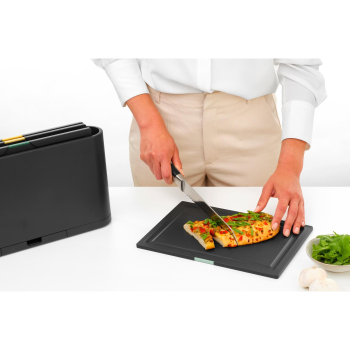 Комплект дъски за рязане с поставка Brabantia Tasty+ Dark Grey 4 броя - Кухня