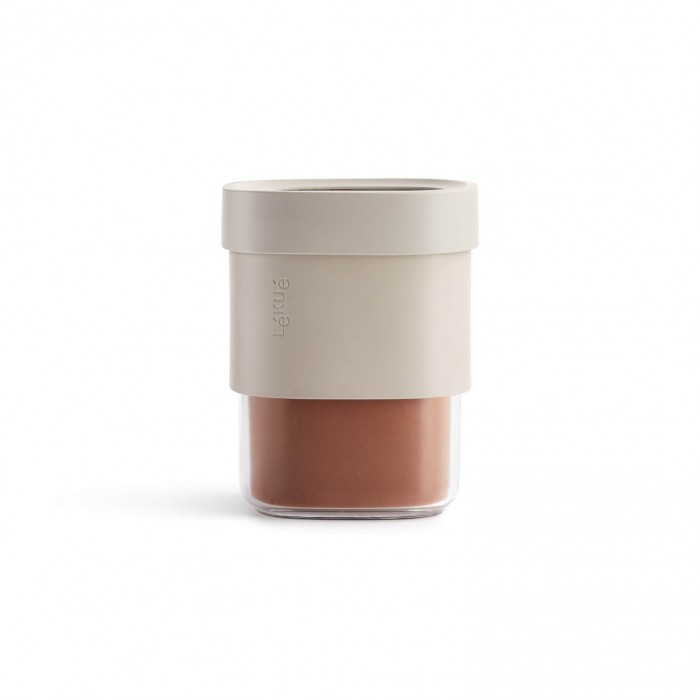 Буркан за съхранение с допълнителна приставка Lekue Beige, 600-850ml Буркан за съхранение с допълнителна приставка Lekue Beige, 600-850ml