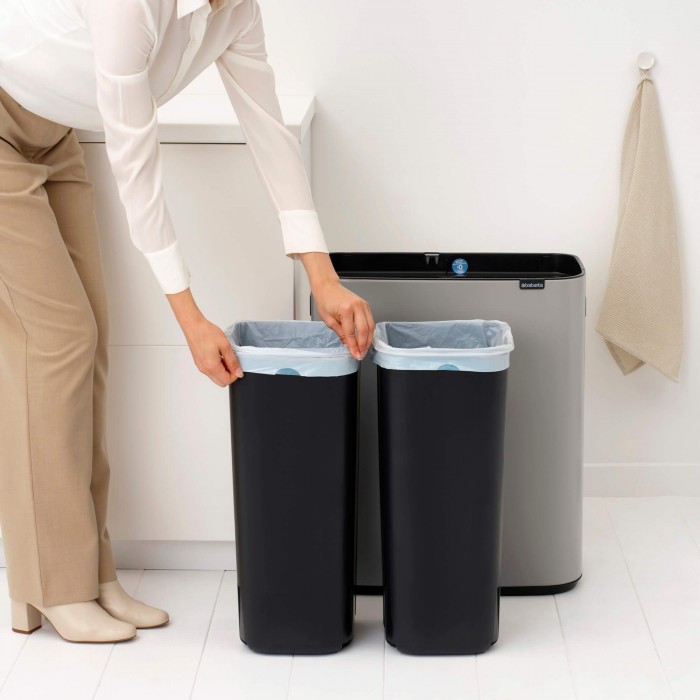 Кош за смет Brabantia Bo Touch 2x30L, Soft Grey