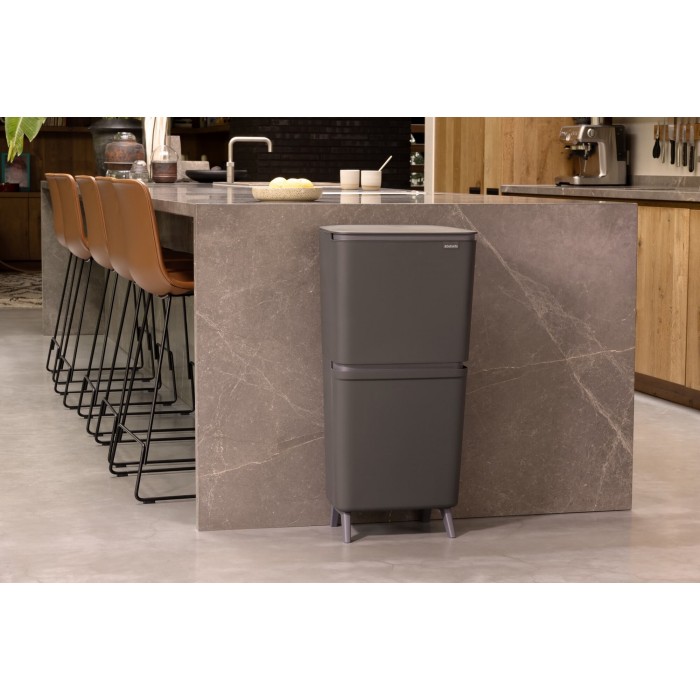 Кош за смет за разделно събиране Brabantia SortUp Hi 20+25L, Dark Grey Кош за смет за разделно събиране Brabantia SortUp Hi 20+25L, Dark Grey